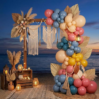 RUBFAC Colorful Balloons Boho Rainbow Party Balloon 65pcs 12 Inches Assorted - Image 5