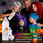 Purple Temporary Hair Color Spray for Kids, Instant Colored Hair Dye Alternative for Girls Boys Teens Women Men, Disposable Washable, Quick Styling for Party Cosplay Christmas Halloween, 150ml