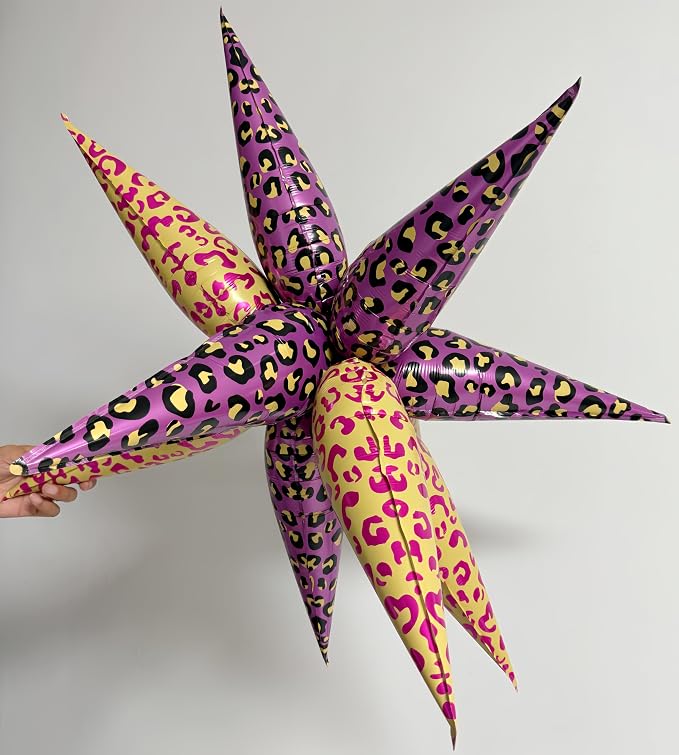 2Pcs 32 Inch Leopard Explosion Star Cheetah Print Balloons/Y2K Party Decor - Image 3