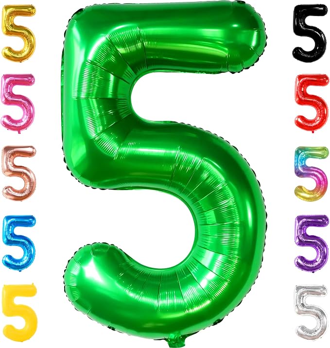 KatchOn Foil Green Number 5 Balloon by KatchOn