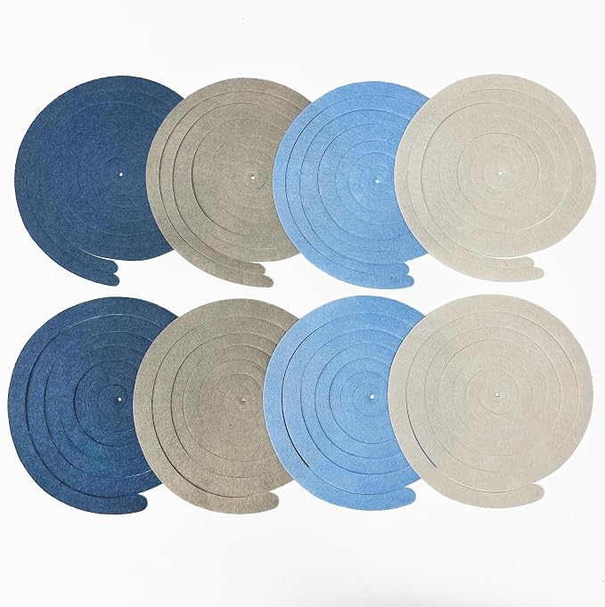 36 Pcs Dusty Blue Gray Hanging Swirl Decorations Navy Blue Grey Felt Swirl - Image 3