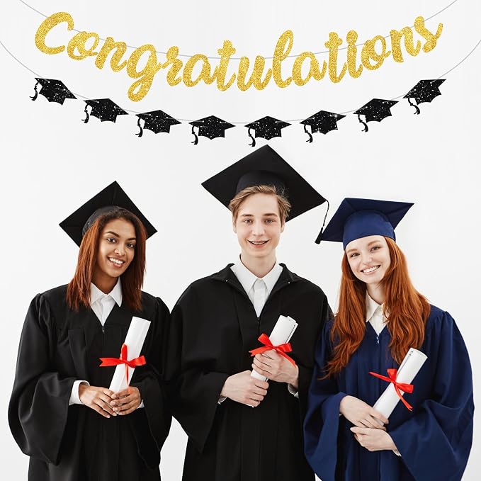 Gold Glitter Congratulations Banner, 2026 Graduation Party Decorations Grad - Image 5