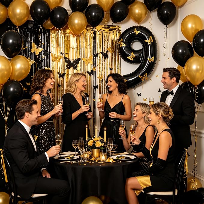 40 Inch Black Number 9 Balloon - Image 7