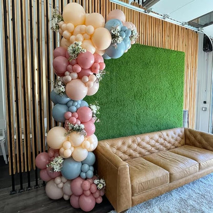 Gender Reveal Balloons, 12 Inch Dusty Pink Blue White Sand and Gold Balloons - Image 4