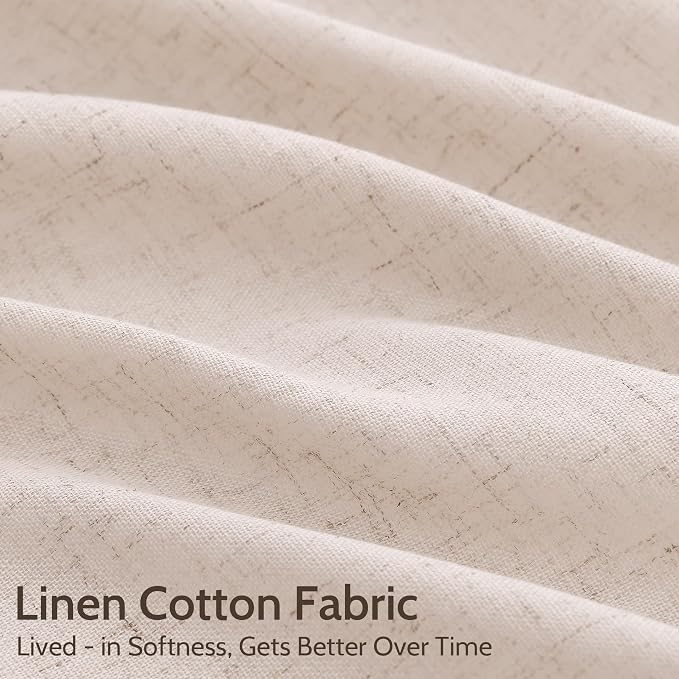 Natural White Linen Curtains 84 Inch Length - Image 4
