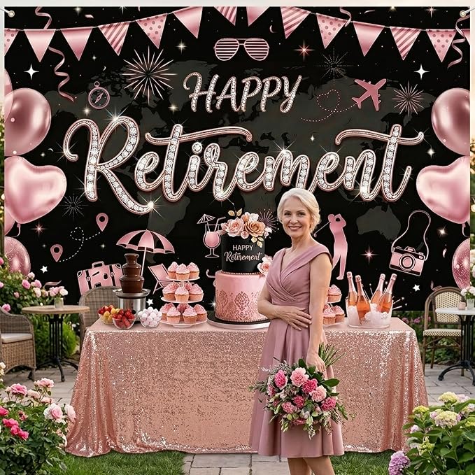 Happy Retirement Backdrop for Women - Image 4