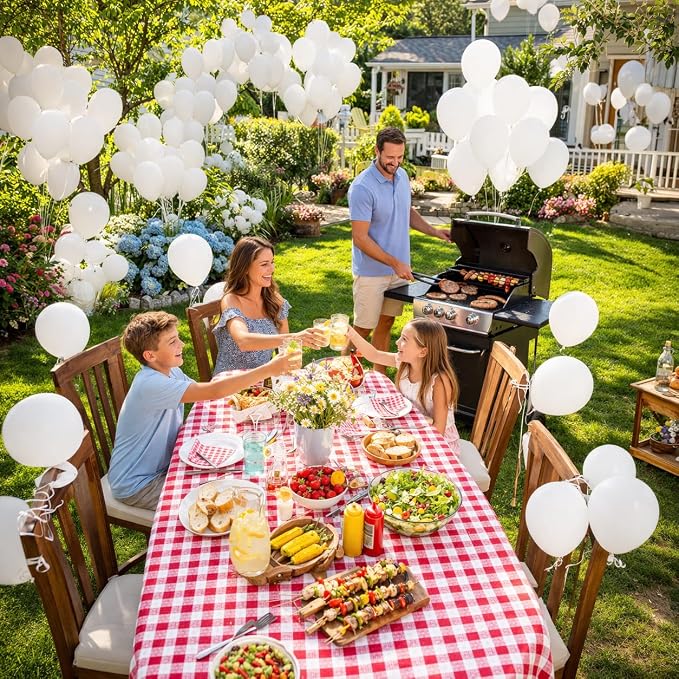 White Balloons 100 Pack, Latex Party Balloons, 12 Inch Round Helium Balloon - Image 3