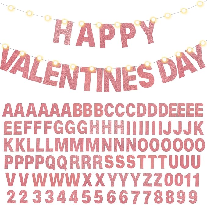 TaoBary 112 Pcs DIY Letter Kit Glitter Customizable Banner Letters Include 107 - Image 8
