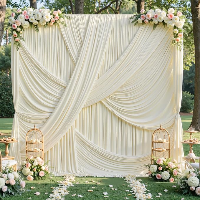 40ft×12ft Ivory Backdrop Curtain - Image 3