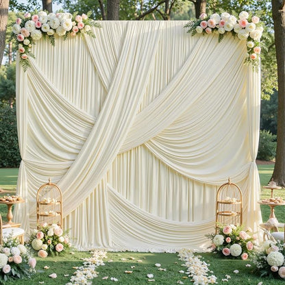 40ft×12ft Ivory Backdrop Curtain - Image 3