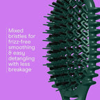 Conair Curl Define Pro Hair Brush for Curly Hairbrush with Sectioning Clips, Dual-Vent Design with Continuous Grooves, Mixed Bristles for Frizz-Free Detangling, Smoothing, and Curl Definition