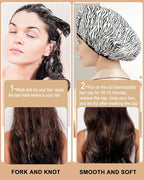 YIZIJIZI 2 Pieces Heat Cap for Deep Conditioning, Conditioning Cap Made of Aluminum Foil for Home and Salon Use, Hair Dyeing（Black white stripes）