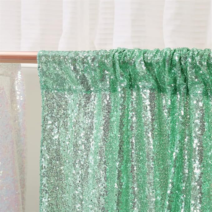 Eternal Beauty Mint Greem 3mm Sequin Backdrop 7x7 Ft - Image 7
