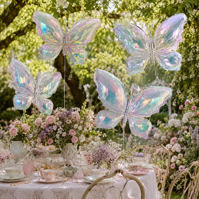 Iridescent Butterfly Balloons, Woodland and Forest Decorations - Image 7
