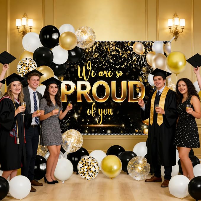 55 PCS We Are So Proud of You Party Kit – 6x4ft Graduation Banner Backdrop - Image 7