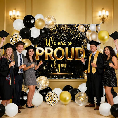 55 PCS We Are So Proud of You Party Kit – 6x4ft Graduation Banner Backdrop - Image 7