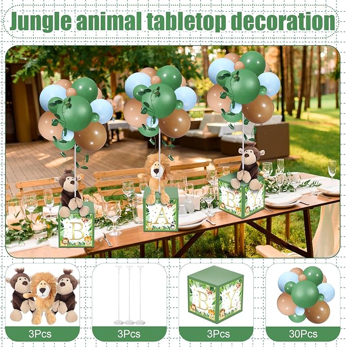 Lenwen 3 Sets Jungle Animal Decoration - Image 2