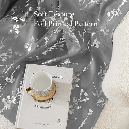 NICETOWN 100% Blackout Curtains 84 inches Long, Grommet Floral Branch Curtains - Image 3