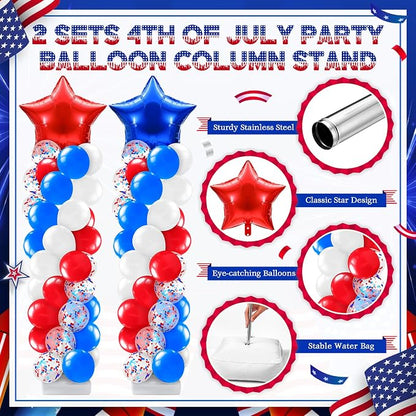 Kasyat 2 Sets 4th of July Balloon Column Stand Kit - Image 3