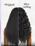 LUVME Invisible Clip in Hair Extensions, Kinky Straight Real Human Hair 24 Inch 2 Pack 220g 14pcs Clip ins Hair Extensions Natural Black for Women