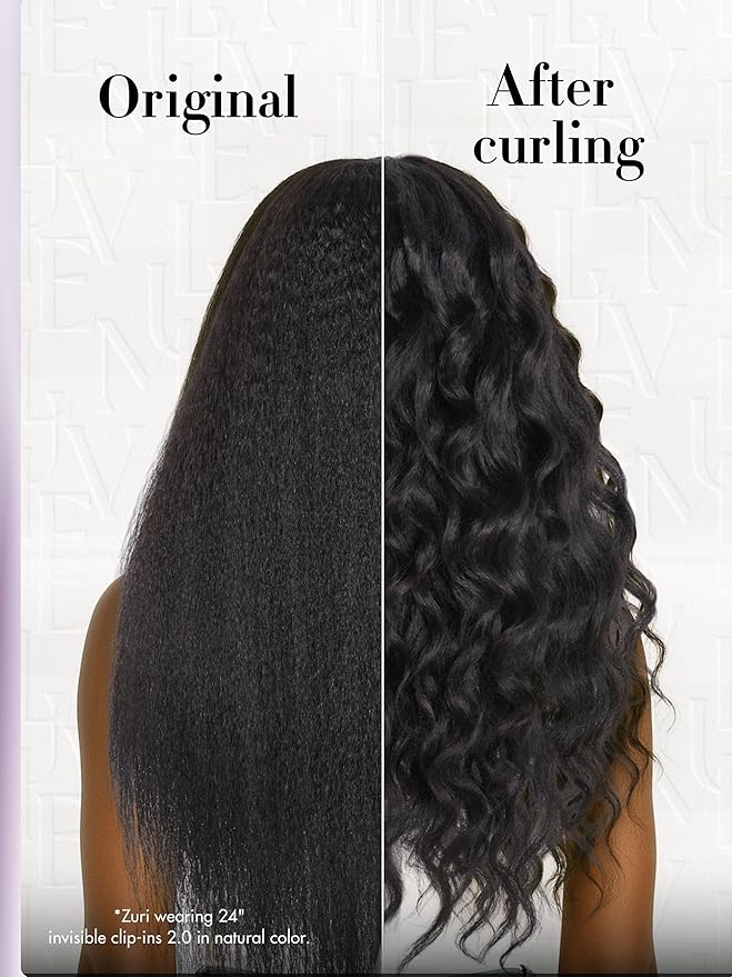 LUVME Invisible Clip in Hair Extensions, Kinky Straight Real Human Hair Remy Hair Clip ins for Women, Natural Human Hair, 20 inch 110g 7Pcs, Natural Black