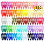 120 Pack Colorful Metal Snap Hair Clips, 2 Inch Barrettes in 40 Assorted Candy Colors, Non-Slip Hair Accessories for Kids Teens Women