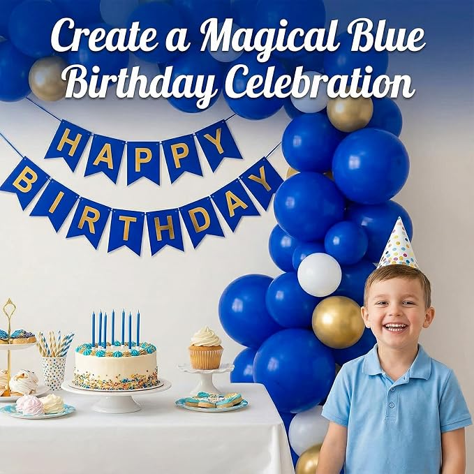 40pcs Royal Blue Balloons 12 Inch, Matte Dark Blue Latex Balloons | Balloons - Image 6