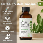 Spearmint Essential Oil – Pure and Natural Spearmint Aromatherapy Oil for Diffusers, Face and Skin Care, Hair and Scalp Blends, Massage, Soap and Candle Crafting – with Dropper, 4 fl oz