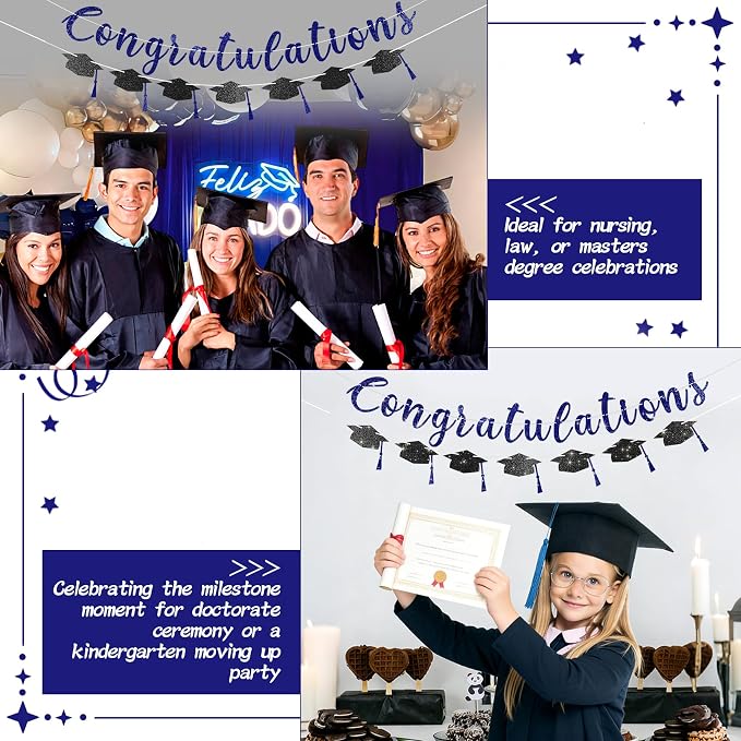 2026 Graduation Banners Party Decorations, Glitter Congratulations - Image 4