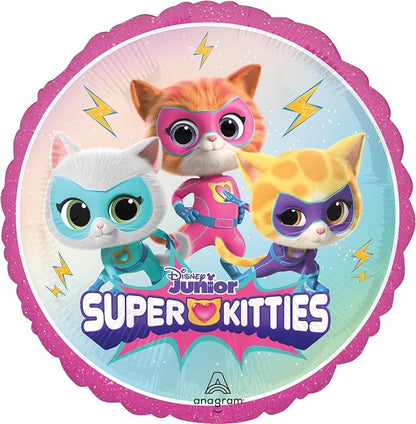 SuperKitties 4th Birthday Party Supplies 7pc Balloons Bouquet Decorations - Image 3