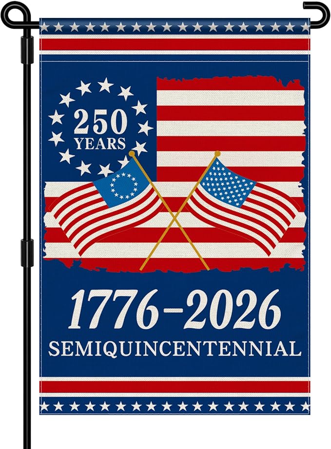 250th Anniversary America Garden Flag, 250 Anniversary USA Flag 1776-2026 by Aymolas