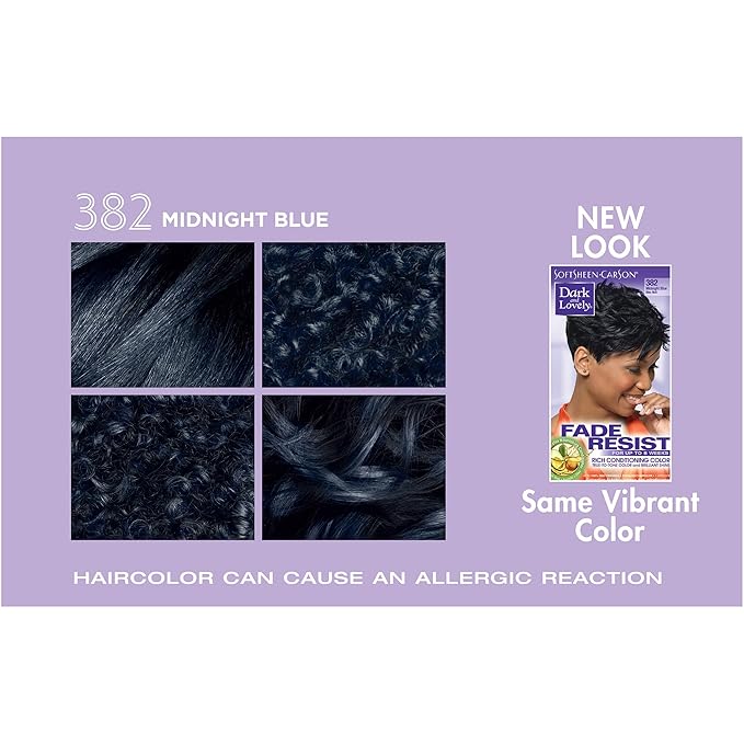 SoftSheen-Carson Dark and Lovely Fade Resist Rich Conditioning Color, Midnight Blue 382 (Pack of 2)