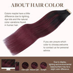 GOO GOO Tape in Hair Extensions Human Hair, 1/99 Balayage Jet Black to Red, 20inch 100g 40pcs, Skin Weft Seamless Invisible, Silky Straight with Thick Ends, Remy Human Hair