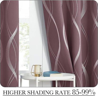 NICETOWN Dry Rose Blackout Curtain Panels 84 - Image 4