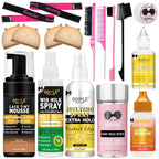 Lace Tint Mousse Wig Milk Spray for Synthetic Hair, Leave-in Conditioner Spray Conditioner ＆ Detangler Moisturizer, Wig Glue for Lace Front Wigs Strong Hold Hair Adhesive Wigs Accessory Essentials Kit