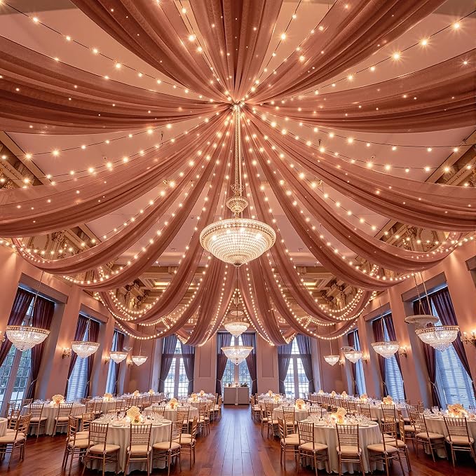 6 Panels Caramel Ceiling Drapes - Image 2