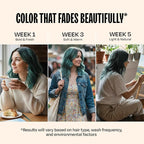 oVertone Semi Permanent Hair Color Conditioner, Midnight Teal, 8 oz, Nourishing, Damage-Free, Color Depositing Mask for All Hair Types with Shea Butter & Coconut Oil, Vegan & Cruelty-Free