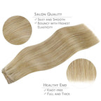 WENNALIFE Clip in Hair Extensions Real Human Hair, 16 Inch 120g 7pcs Clip in Hair Extensions Real Human Hair, Mixed Multi-tone Ash Brown Human Hair Remy Hair