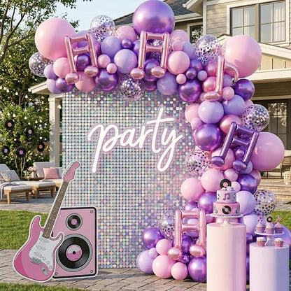 Pink and Purple Balloons, Music Note Balloon Foil, 12 Inch Metallic Pastel - Image 6