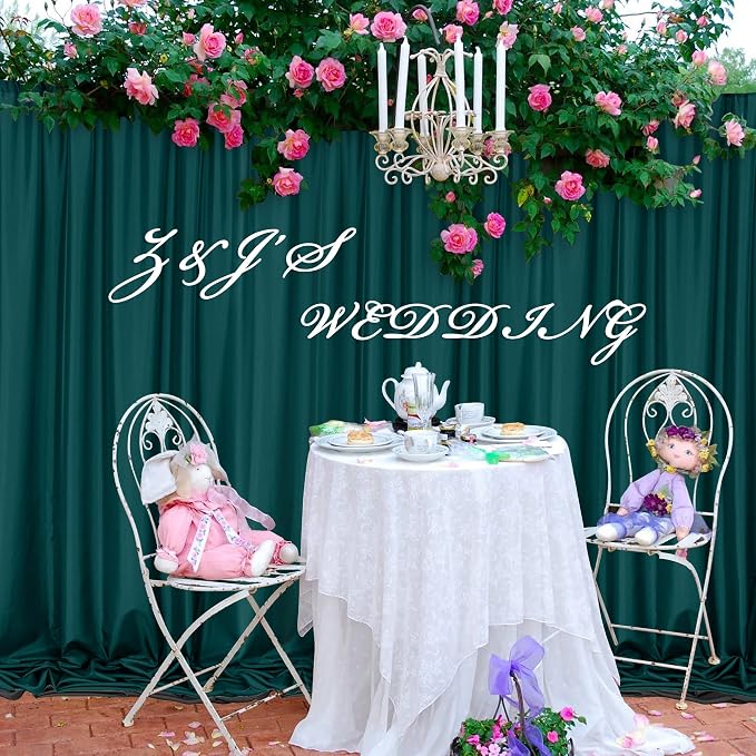 10ft x 8ft Hunter Green Backdrop Curtains - Image 4
