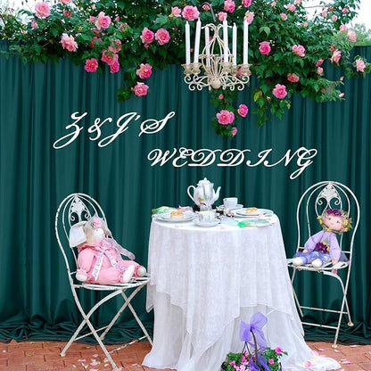 10ft x 10ft Hunter Green Backdrop Curtains - Image 4