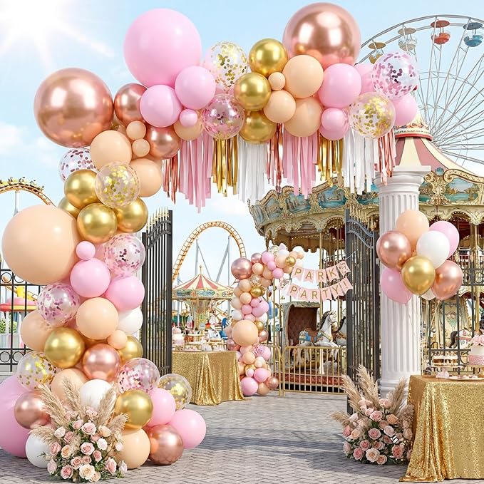 RUBFAC Rose Gold Balloons Garland Arch Kit, Latex Party Balloons Different - Image 4
