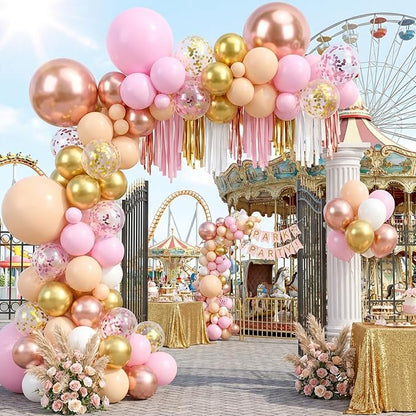 RUBFAC Rose Gold Balloons Garland Arch Kit, Latex Party Balloons Different - Image 4