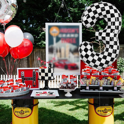 TONIFUL 40 Inch Large Checkered Number 3 Balloon 3rd Birthday Decorations | 3rd - Image 6