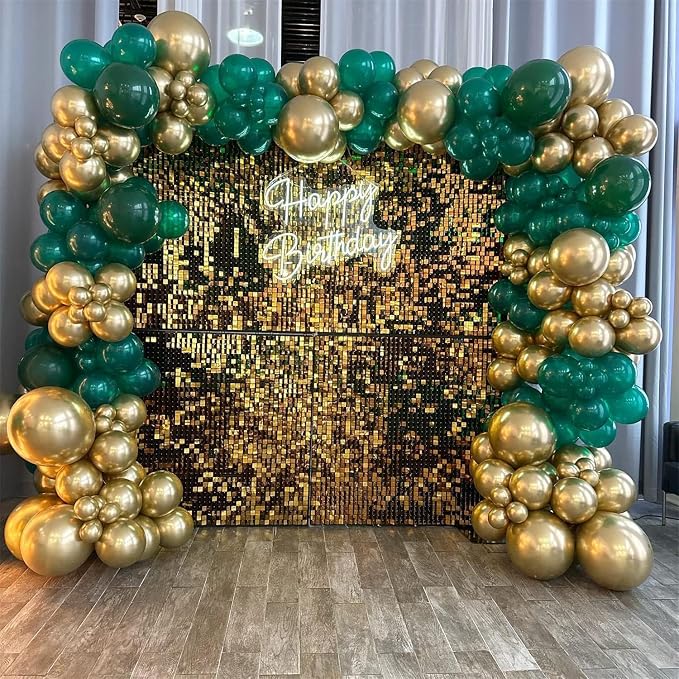 Green and Gold Balloons Garland Arch Kit - Image 4
