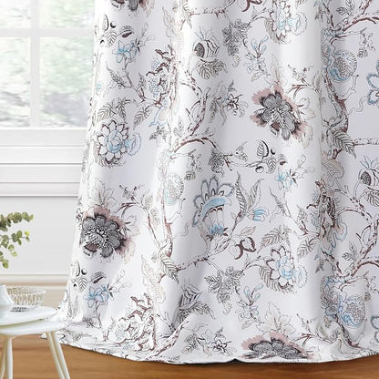 H.VERSAILTEX Blackout Curtains 108 Inch Length 2 Panels Set Floral Print by HVERSAILTEX