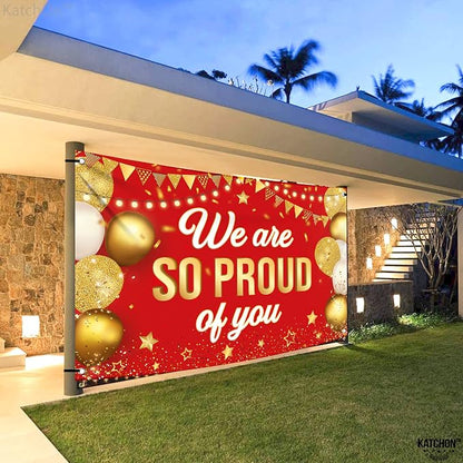 KatchOn Red We are So Proud of You Banner 72x44 Inch | Graduation Banner - Image 9