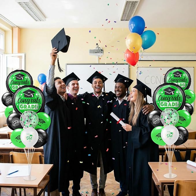 Kasyat 2 Set Green and Black 2026 Graduation Table Centerpiece Balloon Stand - Image 7