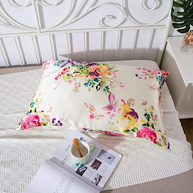 SLPBABY Silk Pillowcase for Hair and Skin with Hidden Zipper Print (King, Pattern5)