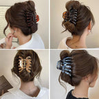 Octopus Hair Claw Clips for Thick Hair 3.6" Large Octopus Claw Clips for Women's Long Hair (2 Pcs, Brown&Dark Red)